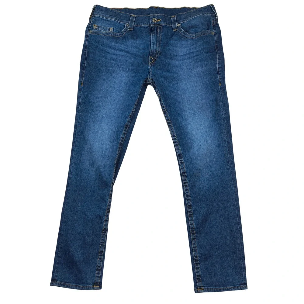 True Religion Rocco Relaxed Skinny‎ Jeans Mens 40 Blue Medium Wash Denim 112790